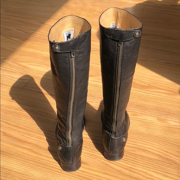 Frye Tall Black Leather Boots - Picture 3 of 5